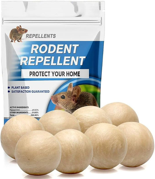 CONKAT Rodent Repellent Indoor, Mice Repellent, Rat Repellent for Outside, Peppermint Balls for Mice, Safe for Kids and Pets, Mouse Repellent Indoor/Outdoor– 8 Packs