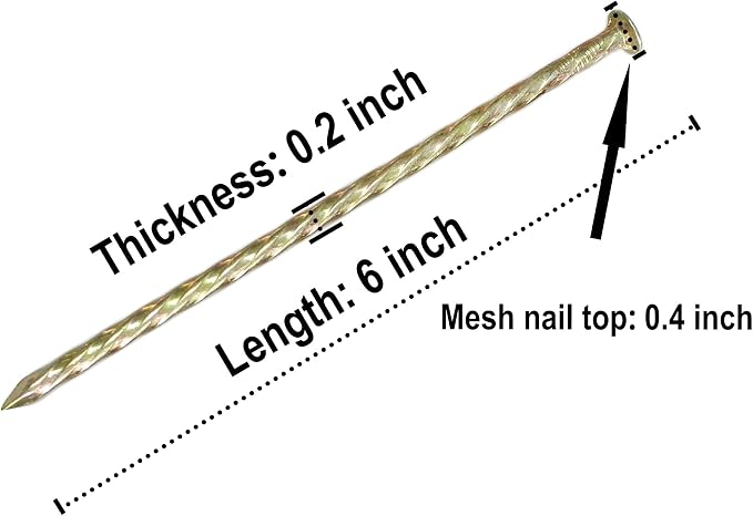 50/100/150 Pack - 6" Garden Stakes Solid Golden Galvanized Non-Rust Metal Stakes Spiral Landscape Edging Anchors for Paver Edging, House Construction (100)