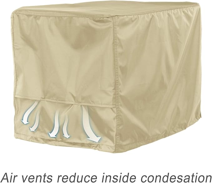 Porch Shield Waterproof Universal Generator Cover 35 x 26 x 28 inch, for Most Generators 5000-12000 Watt, Light Tan