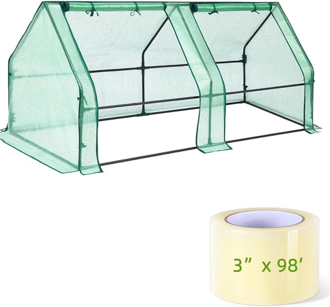 Ohuhu Portable Mini Greenhouse, 71"x36"x36"+ Greenhouse Repair Tape Plastic