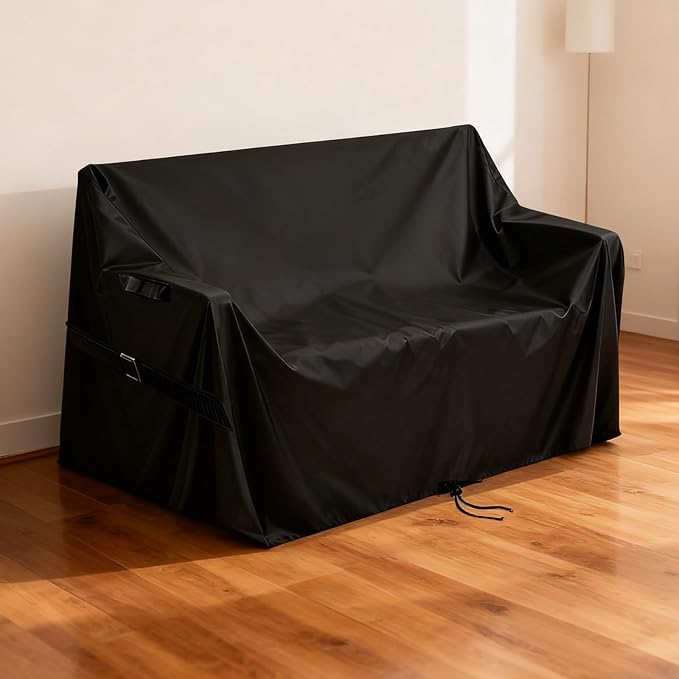 Deck Box Cover for GULAIMOAO 80 Gallon Outdoor Storage Box, Waterproof Resin Storage Box Bin Covers Patio Furniture Side Table Cover- 52 ''L x 23''W x 35 ''H