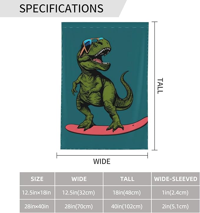 Delerain Green Dinosaur Garden Flag, 28 x 40 Inch Double Sided Design Weather Resistant Indoor & Outdoor Decoration Small Banner for Home Yard Lawn Patio Office