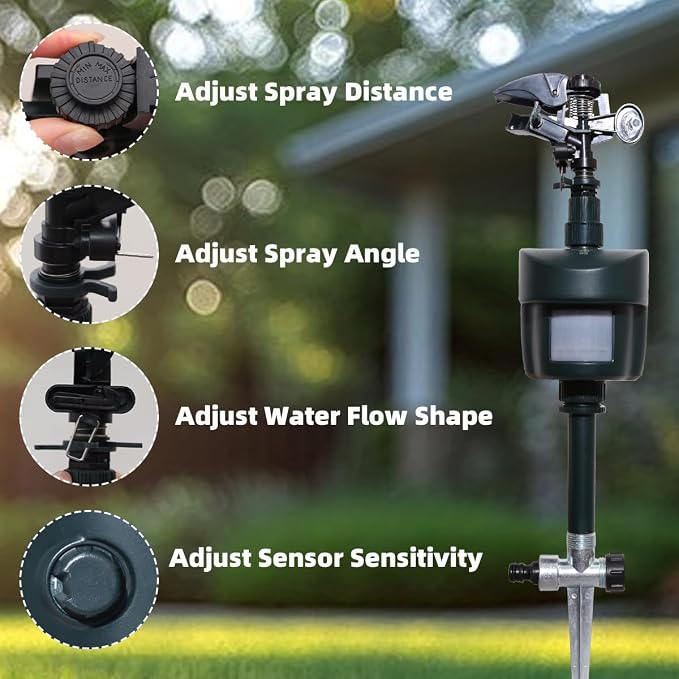Motion Activated Sprinkler Outdoor Waterproof Repellent for Yard