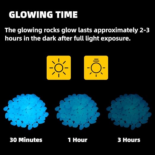 NAMTSO Glow in The Dark Rocks Outdoor, 500 pcs White Solar Rocks for Landscaping, Outdoor Decor Glow in The Dark Stones, Glowing Pebbles for Garden Backyard Patio Lawn Pond Fish Tank Aquarium Decor