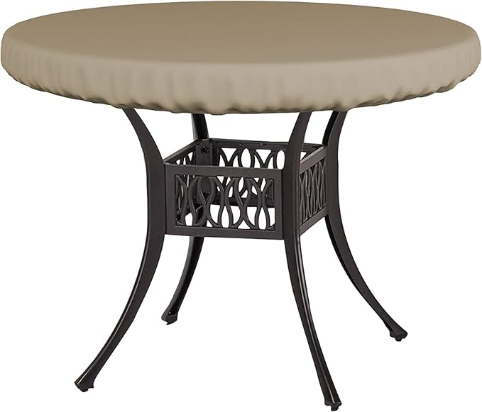 Covers & All Round Table Top Cover, 12 Oz Waterproof UV & Weather Resistant Patio Table Cover, Outdoor Table Cover for Patio Outdoor Furniture & Coffee Table (60" Dia x 4" H Inches, Beige)