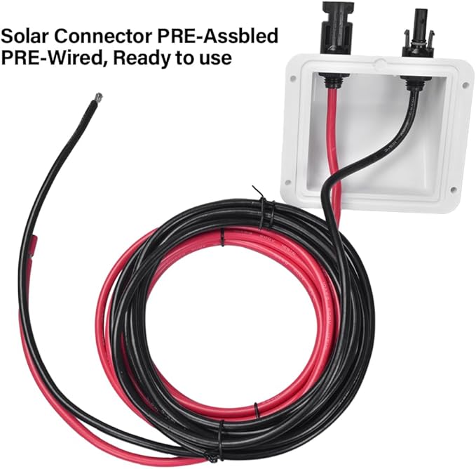 Solar Entry Gland 10ft Weatherproof ABS Double Cable 10AWG for All Cable Types UV Resistance Dual Cable Entry Housing for Solar Project on Rv,Boat,Camper,Van
