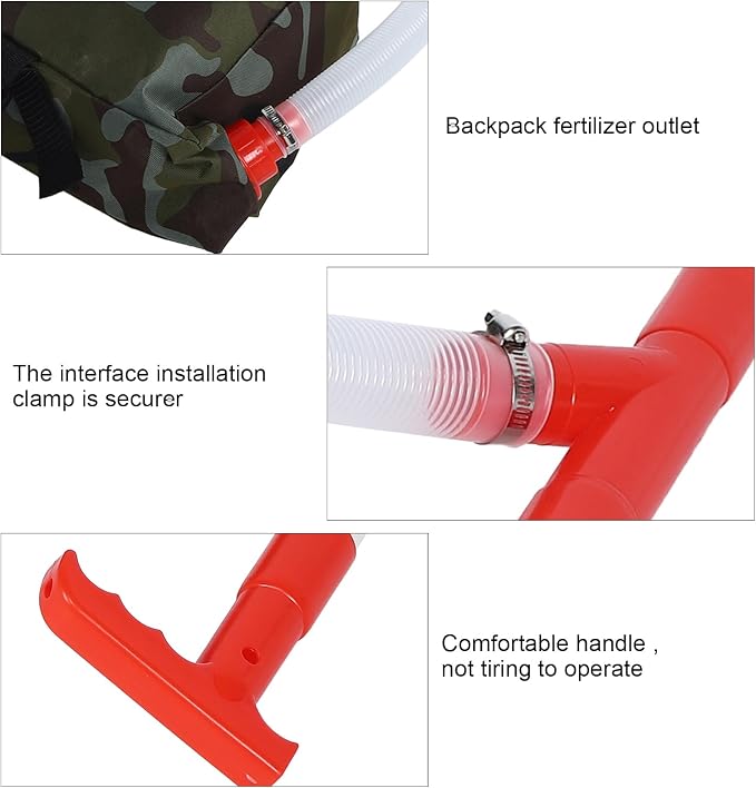 Qiilu arcidor De Fertilizantes Fertilizer Spreader Handheld Pp PVC Manual Fertilizer Spreader Fertilizing Tool with Bag for Farm Corn Vegetables Sugar Cane Fruit Trees