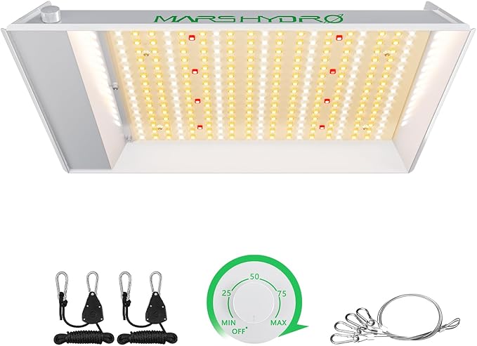 MARS HYDRO TS600 100W Upgraded Dimmable LED Grow Light, Full Spectrum Growing Lamp with New Diodes Layout for Indoor Plants Hydroponic Seedling Veg Bloom in 2x2 Grow Tent