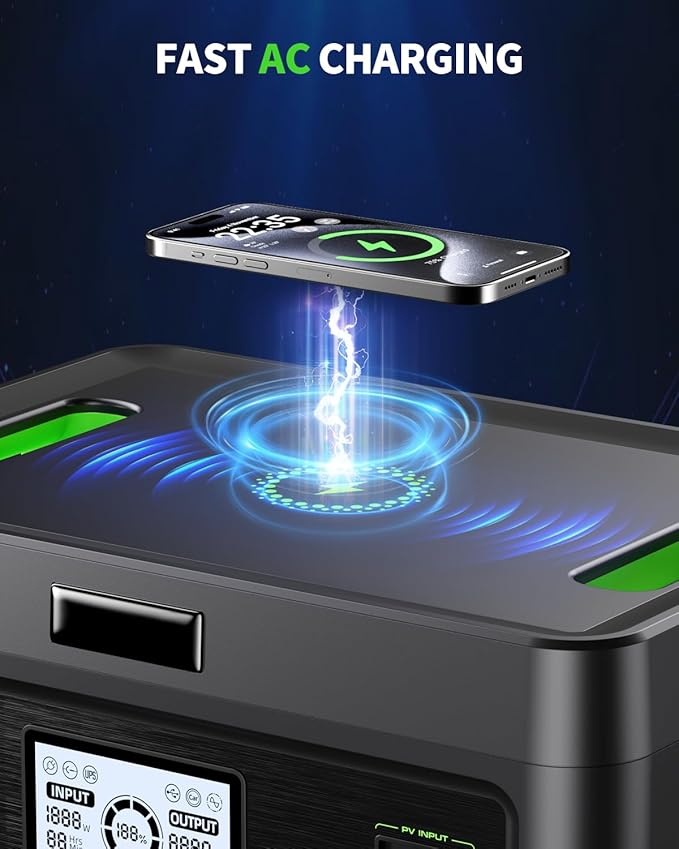 2400W Portable Power Station 1843Wh Solar Generator LiFePO4 Battery Power Bank Station PD100W USB-C & 4 AC Outlets for RV Camping Home Emergency UPS Backup