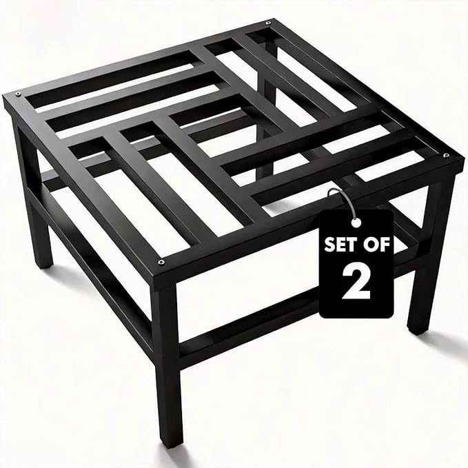 Plant Stand Indoor Outdoor, 2-Pack 18 Inch Heavy Duty Plant Stands Riser Metal Pedestal Stand for Large Flower Pot, Wrought Iron Flower Stand Display Planter Shelf for Living Room, Patio