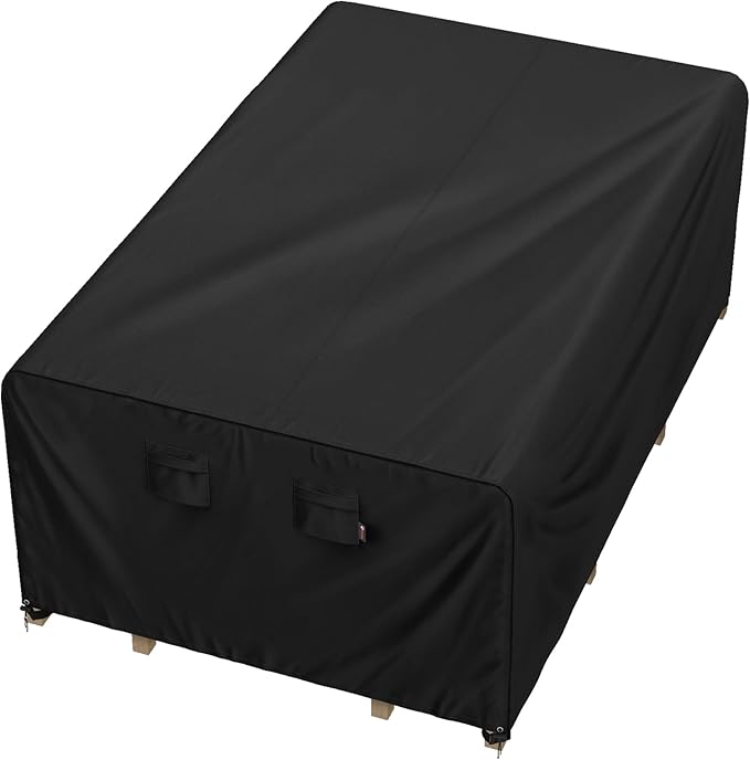 iBirdie Outdoor Patio Furniture Set Covers 84 x 48 inch fit 4 x 7 ft, 48, 47, 46 inch Wide, 84, 83, 82 inch Long Outside Dining Table and Chairs, Waterproof Weatherproof Garden Lawn Cover, 600D