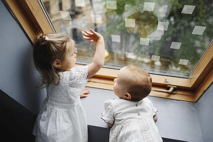 WindowAlert Classic Square Anti-Collision Decal 4 Sheet Bundle - UV-Reflective Window Decal to Protect Wild Birds from Glass Collisions - Made in The USA