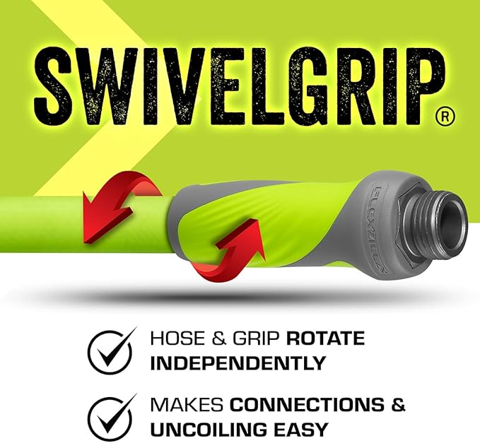 Flexzilla Garden Hose with SwivelGrip, 5/8 in. x 100 ft., Lightweight All-Weather Water Hose, Durable and Flexible, Leak-Free Connections