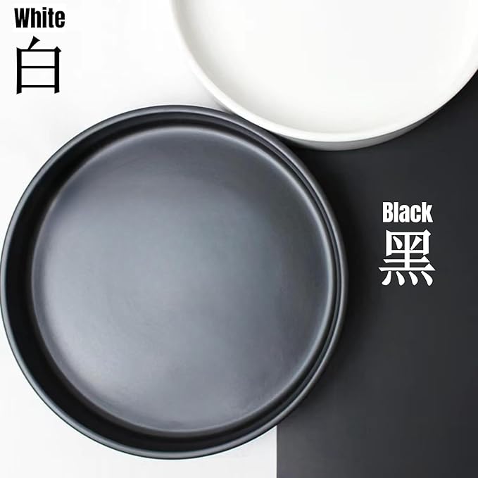 8.5inch Japanese Ceramic Ikebana Vase Kit with 2.4inch Metal Floral Frog Round Stems Holder, Japanese Flower Arranging Supplies Kenzan Flower Container (Black)
