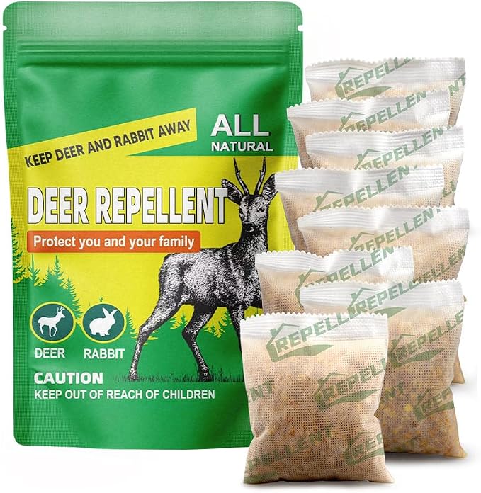 LAQDECDV Deer Repellent, Rabbit Repellent Outdoor, Bunny Repellents for Plant, Deer Repellant for Garden, Rabbits Deterrent for Yard, Keep Deer Away from Flowers/Trees-8P