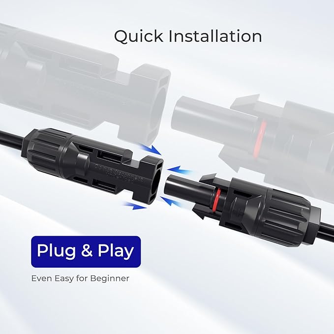 Renogy Solar Connectors Parallel Y Branch,MMF+FFM 1 Pair Solar Panel Wire for Solar Panel,Premium PC Material,Weatherproof and Durability
