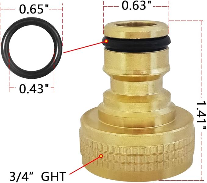 HQMPC Male Garden Hose Quick Connect Solid Brass Quick Connector Garden Hose Fitting Water Hose Connectors 3/4 inch GHT (4 Female+ 4Male)