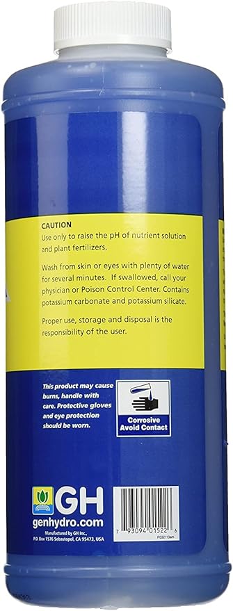 General Hydroponics pH Up Liquid Premium Buffering For pH Stability, Quart