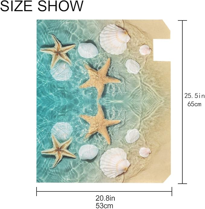 Magnetic Mailbox Covers Starfish and Seashell on The Summer Beach Letter Box Cover Colorful Painting Graden Outdoor Decorations,25.5x20.8 Inch Large Size,Multicolor