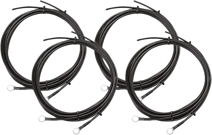 RENOGY 8ft. 10 AWG Wire Copper Tray Cable - Connect Charge Controller and Battery, Black (Pack of 4)