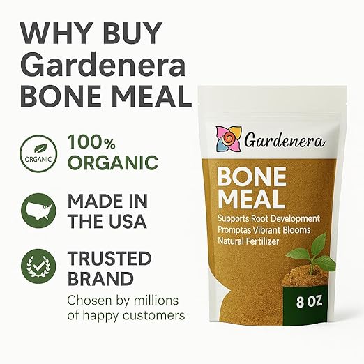 𝐁𝐄𝐒𝐓𝐒𝐄𝐋𝐋𝐄𝐑 Organic Bone Meal Fertilizer by Gardenera (4-12-0 NPK) All-Natural Plant Food Source of Nitrogen and Phosphorus for Bulbs, Gardens, Potted Plants, Trees, and Shrubs - 4 QUARTS