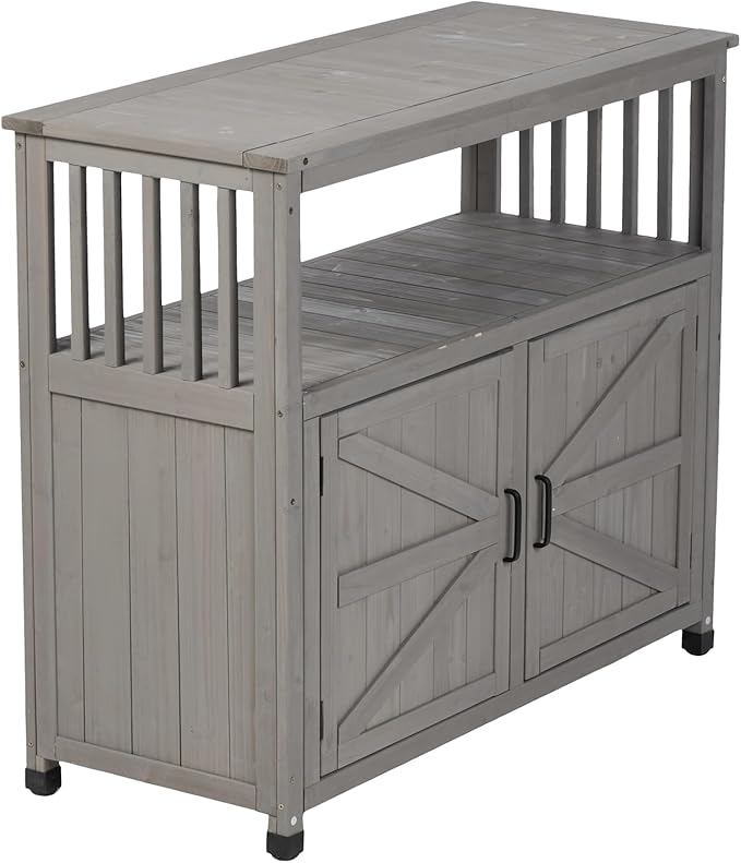KEIKI 42 x 37 in Outdoor Storage Cabinet with 2 Doors Buffet Cabinet Sideboard Bar Table for Indoor