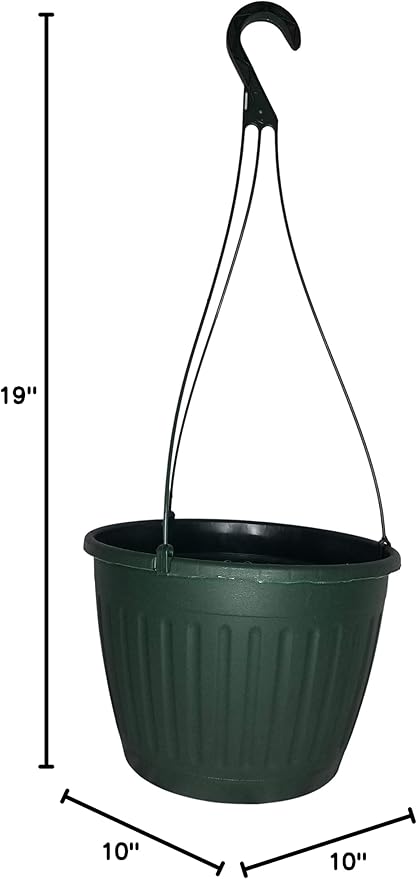 Landmark 10" Imperial Plastic Hanging Basket (Green, 10)
