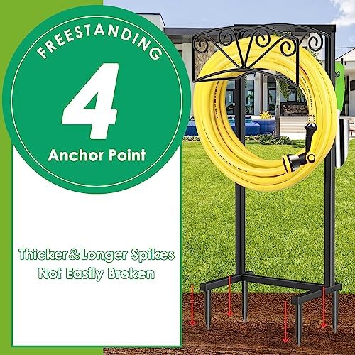 TomCare Garden Hose Holder Heavy Duty Water Hose Holder Solid Metal