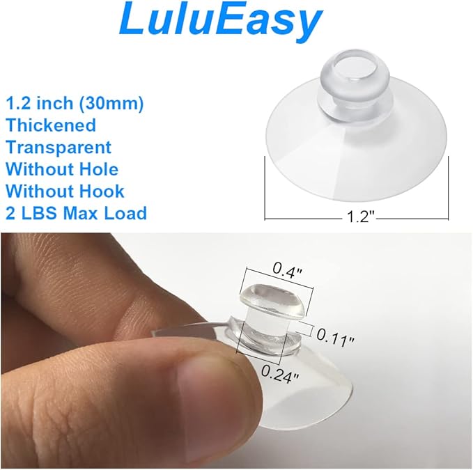 22 Pieces 1.2 inch Small Clear Suction Cups for Glass, Without Hooks Without Holes, Thick Professional Sucker Pads for Organization Decoration Window Bathroom Kitchen Car Radar Detector