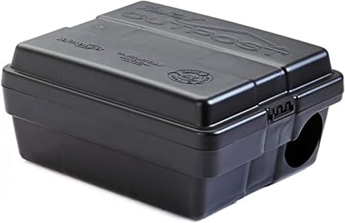 Outpost Rat Bait Station | Single Station Targets Small Mice Up to Large Rats | Position Horizontal or Vertical | Made in USA