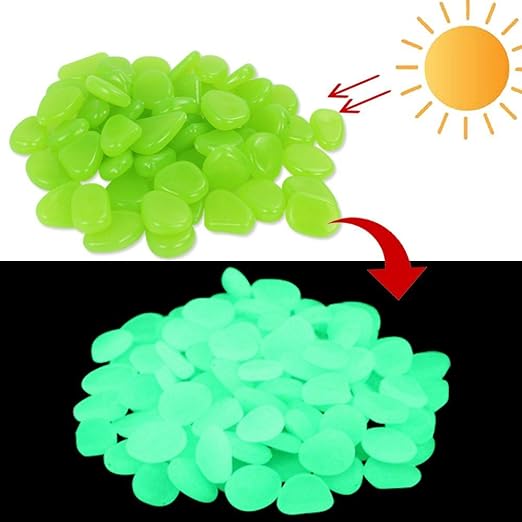 150pcs Glow in the Dark Garden Pebbles for Walkways and Decor (Green)
