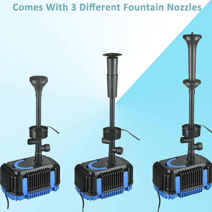 Pond Filter with Pump Fountain Kits, Submersible Pump Pond Fountain With RGB Light Koi Pond Filters for Outdoor Pond,3 Water Patterns Decoration Garden Pond Landscape,660GPH 110V Corded Electric