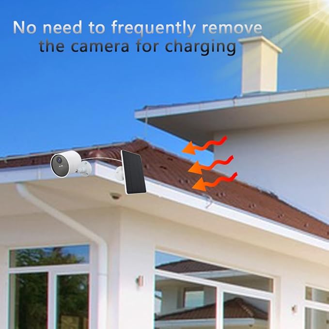 Solar Panel Compatible with SimpliSafe Outdoor Camera Series 2 Wireless, 4W 5V Solar Panel with 10ft Charging Cable for Outdoor Battery Powered Security Camera with Wall Mount（Not Include Camera）