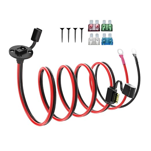 ELFCULB 10FT 10AWG SAE Power Socket Sidewall Port to O Ring Connecters Extension Cord Cable with 10A 15A 20A 25A 30A Fuse Compatible with Solar Generator Battery Charger,for Solar Accessories
