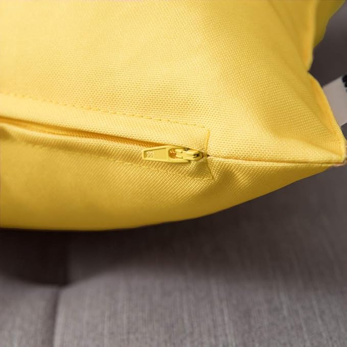 MIULEE Pack of 2 Decorative Outdoor Waterproof Pillow Covers Square Garden Cushion Sham Throw Pillowcase Shell for Patio Tent Couch 20x20 Inch Yellow