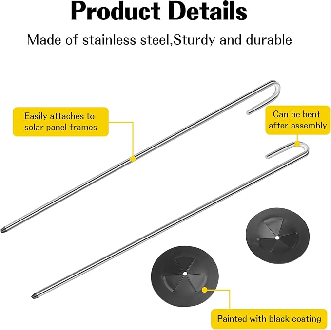 300 Sets Critter Guard Fasteners Clips for Solar Panel, Solar Panel Bird Guard Fasteners Clips for Attaching to Wire Mesh, Stainless Steel Solar Clips for Squirrel Proof Bird Fence