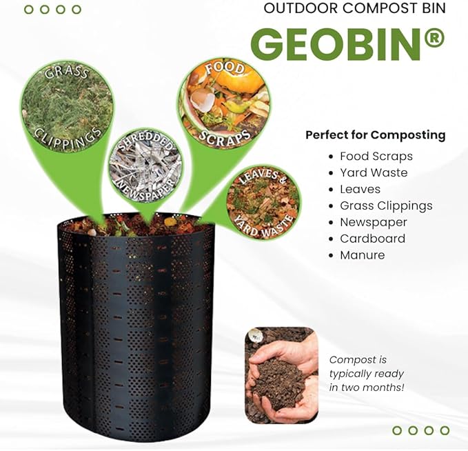 Compost Bin by GEOBIN - 246 Gallon, Expandable, Easy Assembly, Made in The USA (Green)