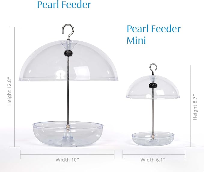Bluebird Mealworm Feeder - Jacobi Jayne® Pearl Feeder Mini™ - Domed Small Bluebird Feeder - Live Mealworm Feeder Hanging for Outdoors and Backyards