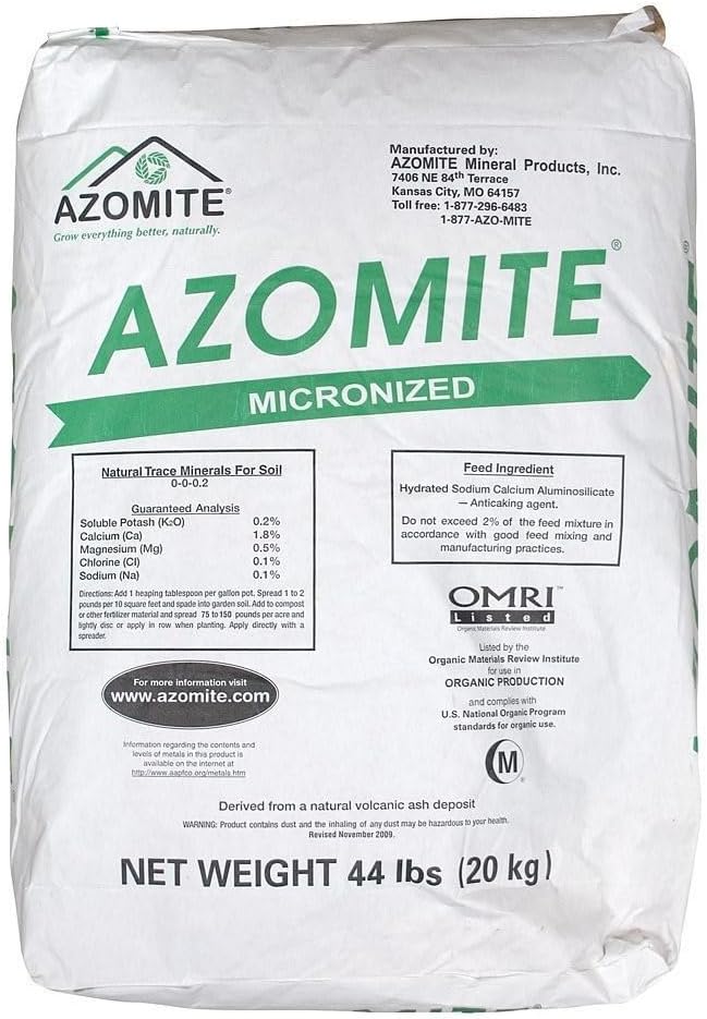 Azomite Raw Supply Organic Trace Mineral Powder 44LB Micronized