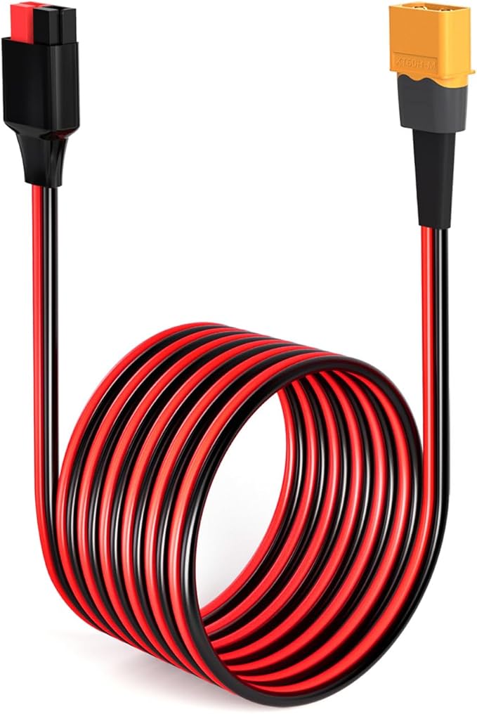 ELFCULB XT60 to Anderson Adapter, 10AWG XT60 Male to Anderson Connector Cable for Portable Power Station UAV RC Battery (20FT)