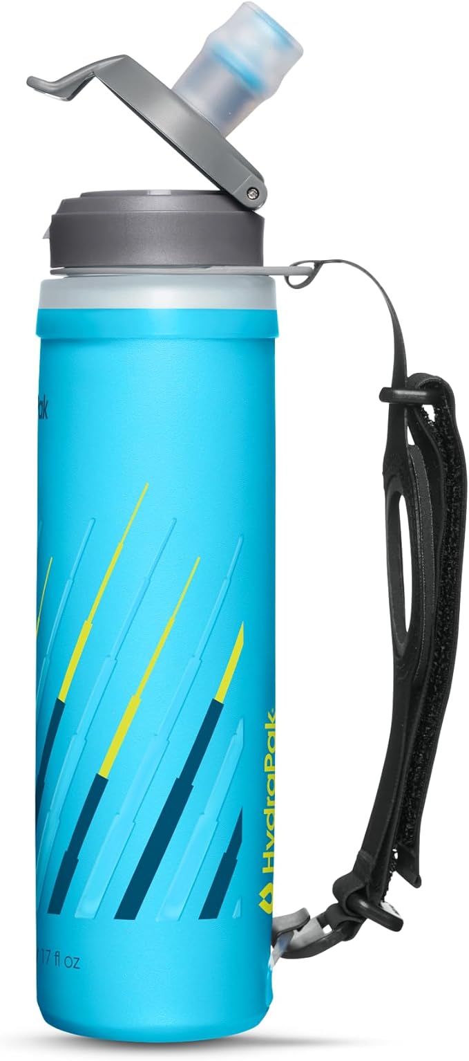 HydraPak SkyFlask Speed - Collapsible Handheld Running Water Bottle (350ml, 500ml, 500ml Insulated) - Adjustable Strap, Lightweight, Spill-Proof Cap | Collapsible, Handheld, Running, Adjustable Strap, Lightweight, Spill-Proof Cap