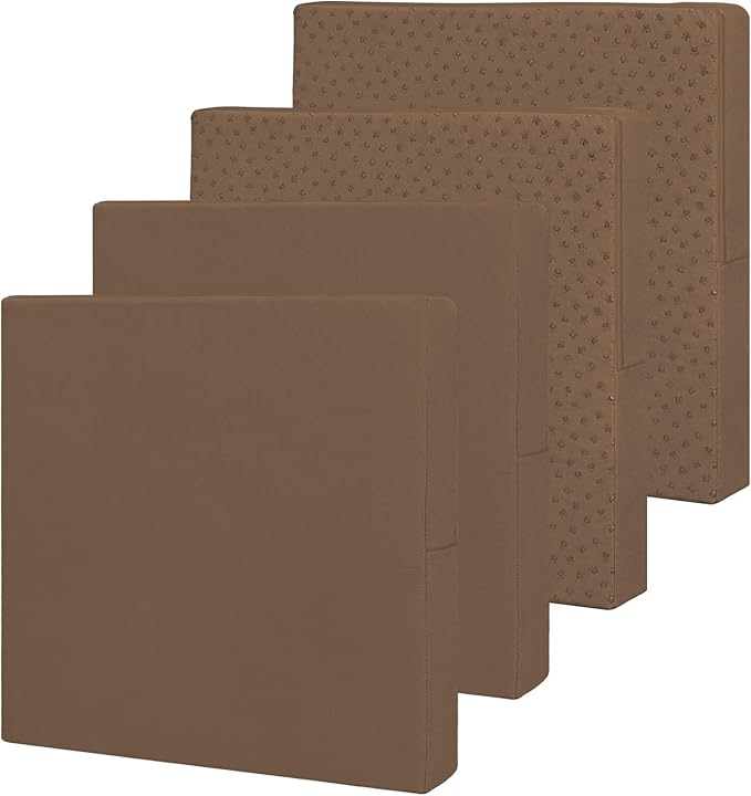 Easy-Going Waterproof Patio Cushion Covers ONLY Cover 22x20x4 inch 4 Pack Replacement Non-Slip Outdoor Seat Cushion Slipcover with Zipper. Brown