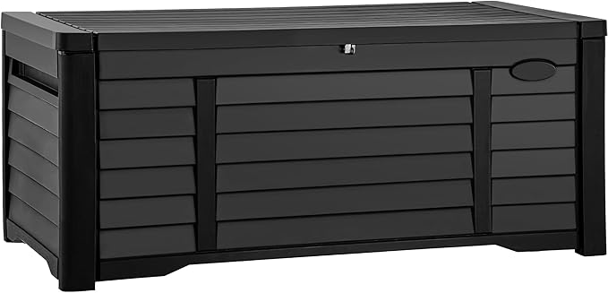 DWVO 120 Gallon Outdoor Storage Deck Box and 31 Gallon Louvered Deck Box for Patio Furniture, Garden Tools and Pool Supplies