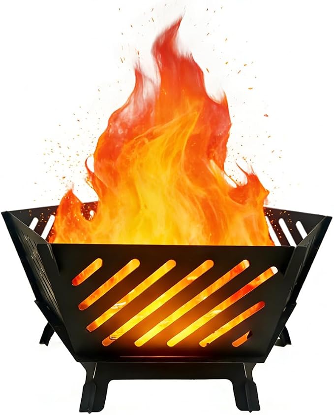 26-inch Outdoor Portable Wood-Burning Fire Pit with Carry Bag, Log Stove Fireplace for Camping, Backyard, Garden, Patio and Beach