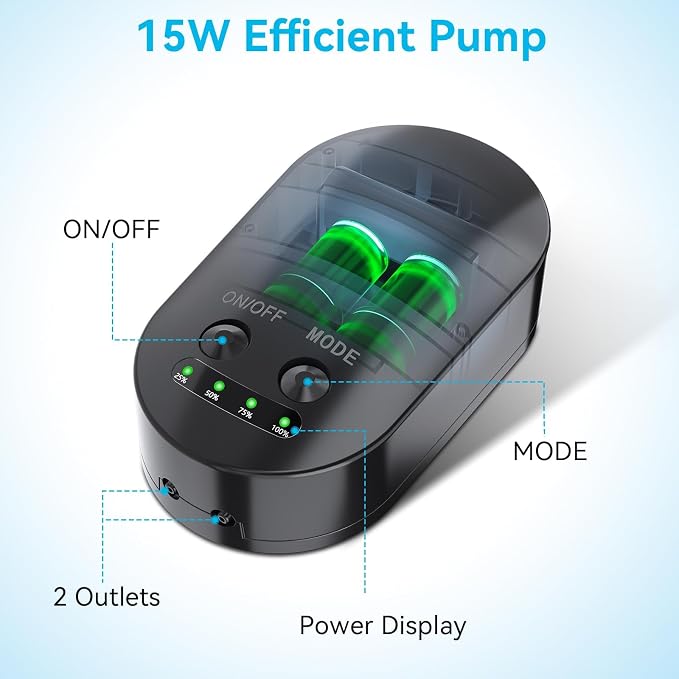 POPOSOAP Solar Pond Aerator, Solar Air Pump with Adjustable Airflow, Quiet Solar Pond Oxygen Pump for Koi Pond, Garden Pond, Fish Tank, Hydroponics