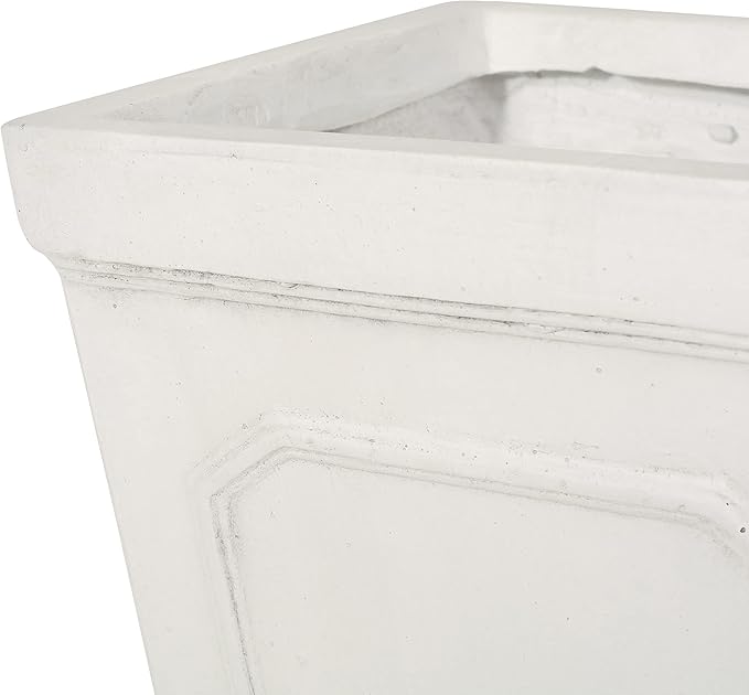 Christopher Knight Home Burgos Outdoor Small Tapered Planter - Cast Stone - Antique White