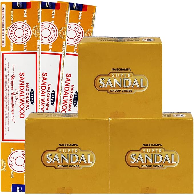 Sandalwood Incense Sticks and Cone Incense Holder Variety Pack Bundle insence insense insienso
