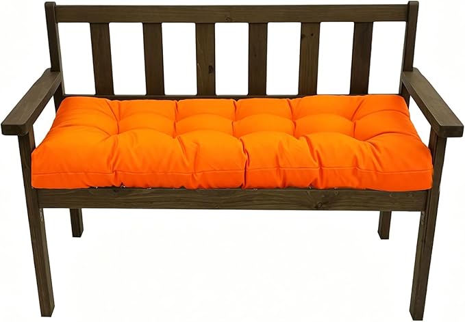 40x20in Outdoor Bench Cushion Waterproof Porch Swing Seat Cushions Thicken Patio Bench Seat Pad Orange