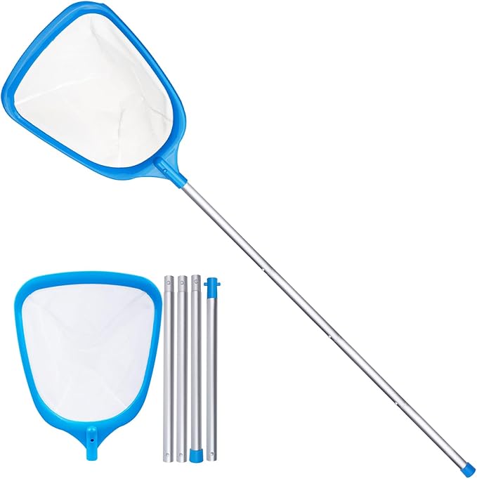 TidyMister Hot Tub Skimmer Spa Net with 5ft Aluminum Pole Ultra Fine Mesh Net Handy Leaf Skimmer for Small Above Ground Pools Pick Up Fine Debris Lightweight Net