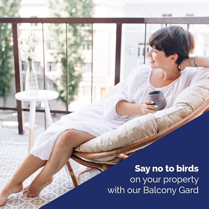 Bird-X Balcony Gard,Ultrasonic Bird Preventer,Outdoor Bird Decoy with Motion-Sensor,Easy to Install,Covers up to 900 sq. ft.,15-to 25 kHz Frequency,6.75" x 5.5" x 3.5",(Pack of 12)